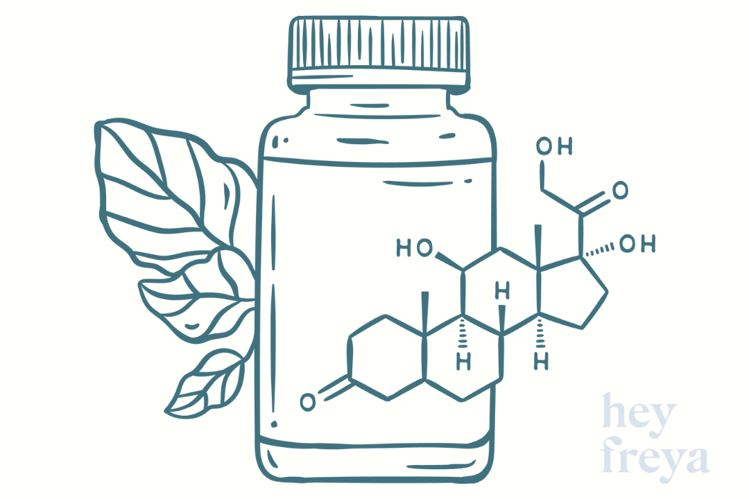 Outline Sketch of a Supplement Bottle.