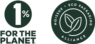 1 percent for the planet and eco packaging logos